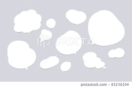 Vector material set of white fluffy balloon with shadow 83238104