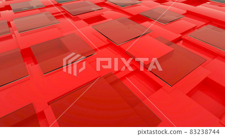 3D illustration of transparent glass rectangles on a red isolated background. Abstract glass panels are lying. 3D graphics 3D illustration of transparent glass rectangles on a red isolated background. Abstract glass panels are lying. 3D graphics 83238744