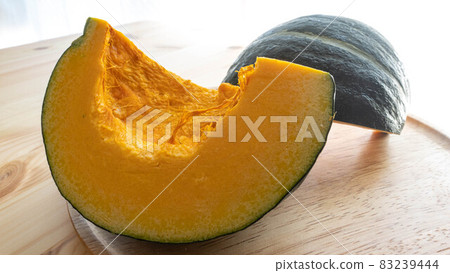 Pumpkin placed on a plate 83239444