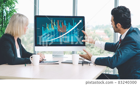 Business visual data analyzing technology by creative computer software 83240300