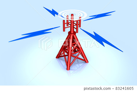 Image of mobile phone base station and radio waves 83241605