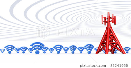 Mobile phone base station and Wi-Fi connection, Wi-Fi network, Internet communication 83241966