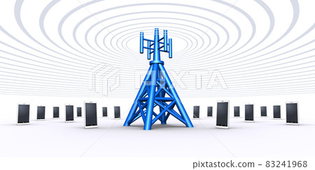 手機通信、基站與智能手機連接的圖像 83241968