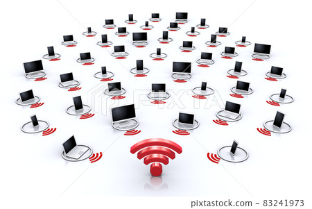 Wi-Fi wireless LAN communication and device connection image Wi-Fi wireless LAN communication and device connection image 83241973
