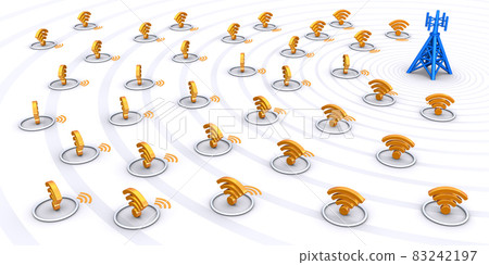 Connection between base station and Wi-Fi, Wi-Fi network configuration diagram Connection between base station and Wi-Fi, Wi-Fi network configuration diagram 83242197