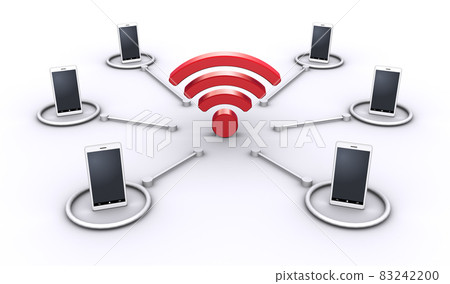 Wi-Fi 無線 LAN 通信和智能手機連接圖像 83242200