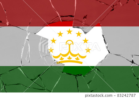 3D Flag of Tajikistan on glass 3D Flag of Tajikistan on glass 83242787