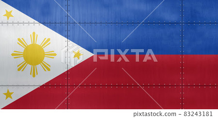 3D Flag of Philippines on metal 83243181