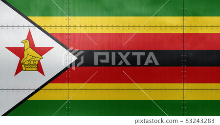 3D Flag of Zimbabwe on metal 3D Flag of Zimbabwe on metal 83243283