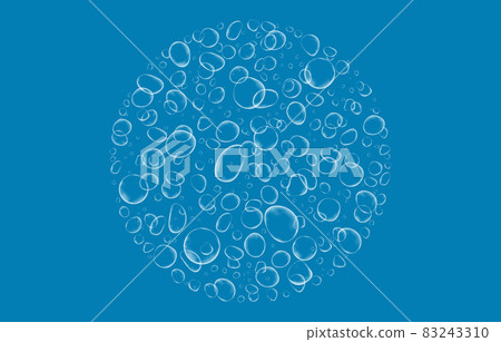 Oxygen air bubbles  flow  in water on white  background. 83243310