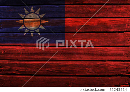 3D Flag of Republic of China on wood 83243314