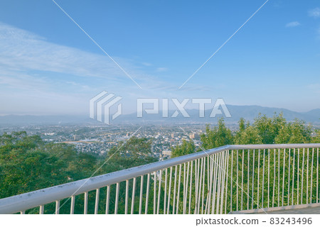 松本盆地的晨景[從城山公園/天文台拍攝的照片] 83243496