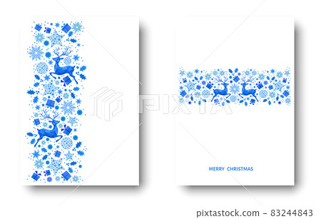 Christmas and Happy New Year blue pattern. 83244843