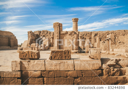 The ruins of the ancient temple of Horus in Edfu, Egypt The ruins of the ancient temple of Horus in Edfu, Egypt 83244898