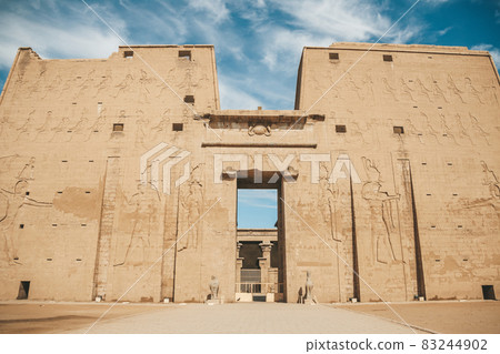 The ruins of the ancient temple of Horus in Edfu, Egypt The ruins of the ancient temple of Horus in Edfu, Egypt 83244902