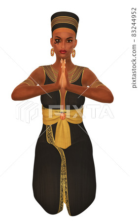3D Egypt woman in black gold outfit 3D Egypt woman in black gold outfit 83244952