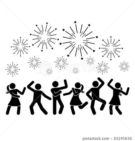 Person people vector illustration dance party woman and man. Happy