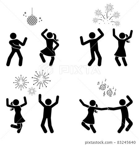 160+ Drawing Of A Stick People Dancing Stock Illustrations