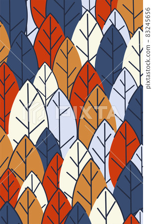 Background for advertising, congratulations, postcards from colorful leaves. Autumn sale poster. Geometric flat design. Place for your text. Vector 83245656