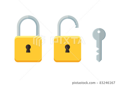 open and closed padlock 83246167