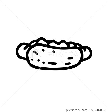 hot dog line vector doodle simple icon 83246882