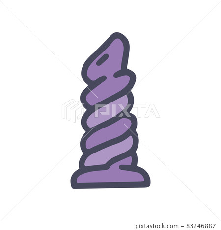 ribbed dildo color vector doodle simple icon ribbed dildo color vector doodle simple icon 83246887