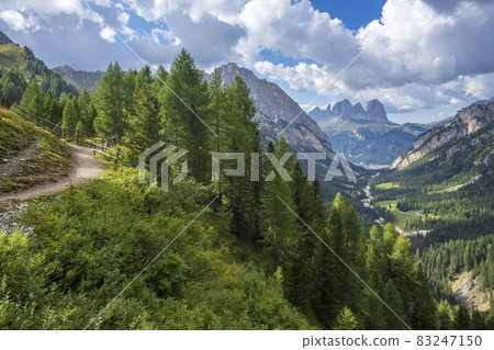 View of the Contrin Valley. Dolomites. South Tyrol. Italy. View of the Contrin Valley. Dolomites. South Tyrol. Italy. 83247150