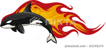 killer whale with flames vector illustration design killer whale with flames vector illustration design 83248274