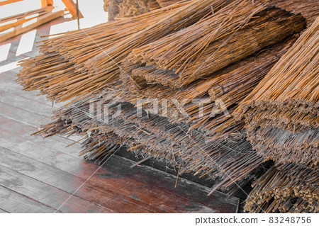 Straw rope dry reed natural material is stored in rolls Straw rope dry reed natural material is stored in rolls 83248756