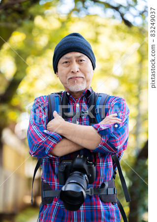 Senior Men Hiking Autumn Outdoors 83249037