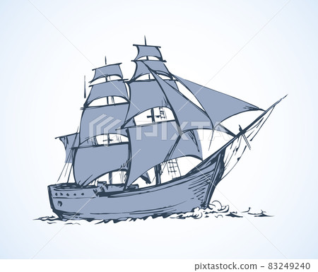 Sailing vessel. Vector drawing 83249240