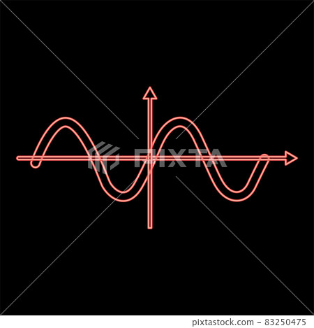 Neon sinewave red color vector illustration flat style image 83250475