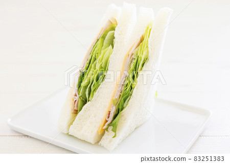 Delicious ham cheese lettuce sandwich Delicious ham cheese lettuce sandwich 83251383
