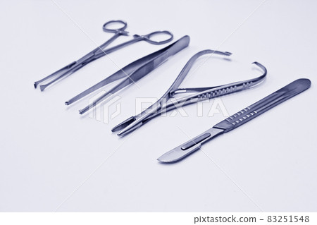 Surgical instruments isolated on the white background 83251548