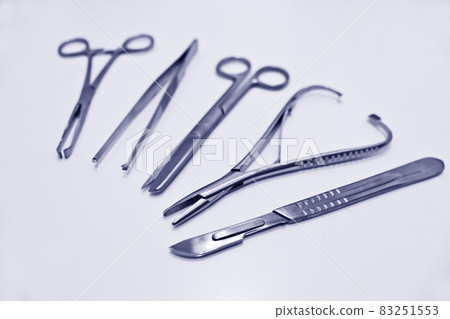 Surgical instruments isolated on the white background Surgical instruments isolated on the white background 83251553
