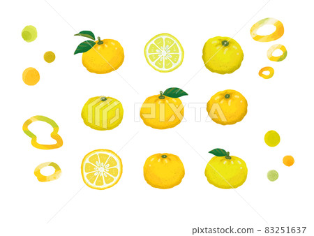 Refreshing hand-painted Yuzu design illustration (single set) Refreshing hand-painted Yuzu design illustration (single set) 83251637