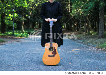 Acoustic guitar and female musical instrument Acoustic guitar and female musical instrument 83252031