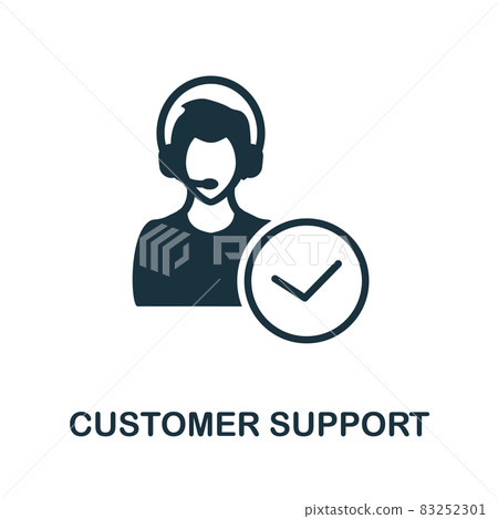 Customer Support icon. Monochrome sign from customer relationship collection. Creative Customer Support icon illustration for web design, infographics and more 83252301