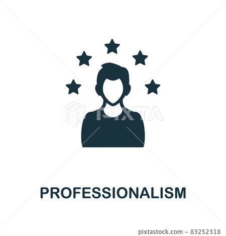 Professionalism icon. Monochrome sign from corporate development collection. Creative Professionalism icon illustration for web design, infographics and more 83252318