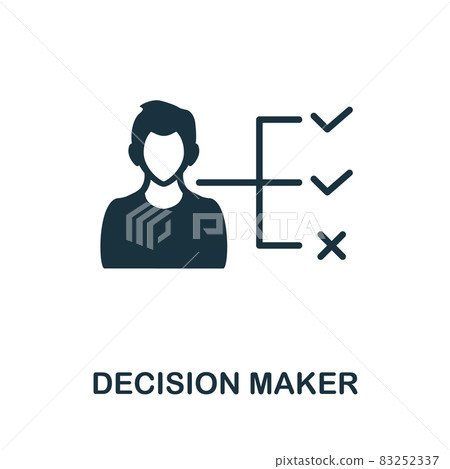 Decision Maker icon. Monochrome sign from corporate development collection. Creative Decision Maker icon illustration for web design, infographics and more 83252337