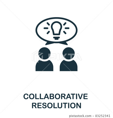 Collaborative Resolution icon. Monochrome sign from corporate development collection. Creative Collaborative Resolution icon illustration for web design, infographics and more 83252341