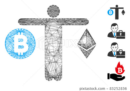 Net Person Compare Cryptocurrency Vector Mesh 83252836