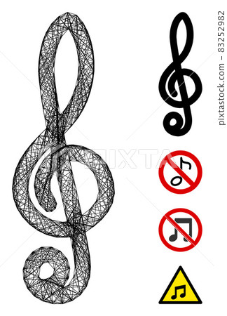 Hatched Musical Notation Vector Mesh Hatched Musical Notation Vector Mesh 83252982
