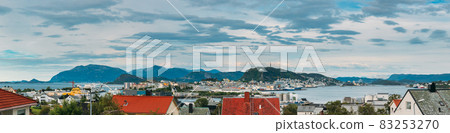 Alesund, Norway. Alesund Skyline Cityscape And Port Terminal 83253270