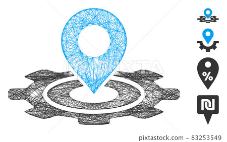 Linear Industrial Map Marker Vector Mesh Linear Industrial Map Marker Vector Mesh 83253549