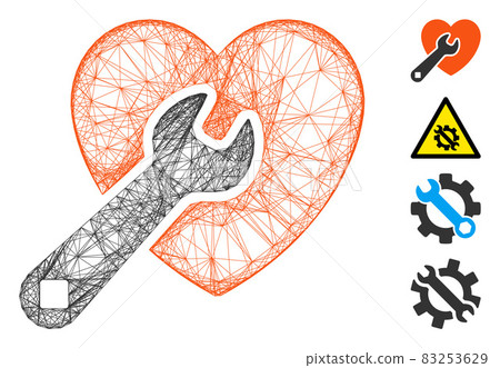 Hatched Heart Repair Vector Mesh 83253629