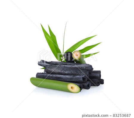 Bamboo charcoal isolated on white background Bamboo charcoal isolated on white background 83253687