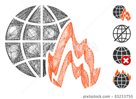Net Global Fire Vector Mesh - Stock Illustration [83253750] - PIXTA