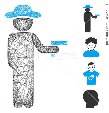 Hatched Gentleman Robber Vector Mesh Hatched Gentleman Robber Vector Mesh 83254221
