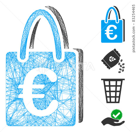 Net Euro Shopping Bag Vector Mesh 83254465